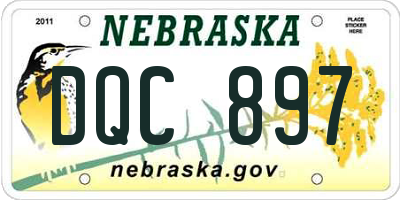 NE license plate DQC897