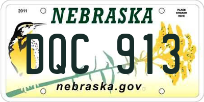 NE license plate DQC913