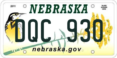 NE license plate DQC930