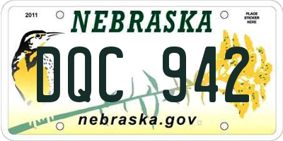 NE license plate DQC942