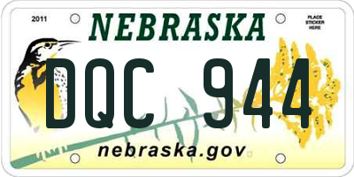 NE license plate DQC944