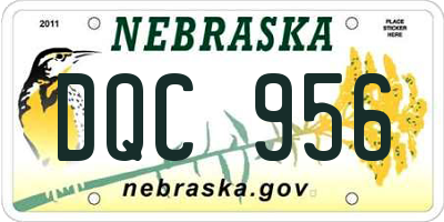 NE license plate DQC956