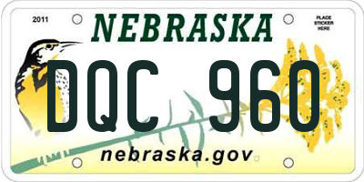 NE license plate DQC960