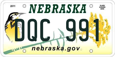 NE license plate DQC991