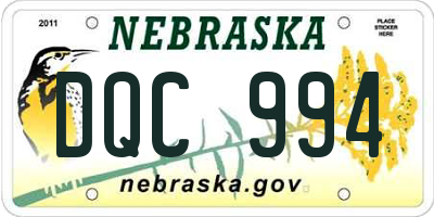 NE license plate DQC994