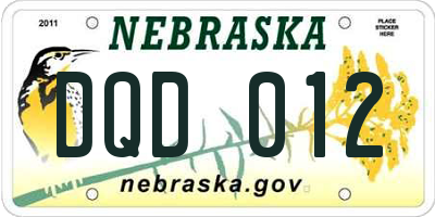 NE license plate DQD012