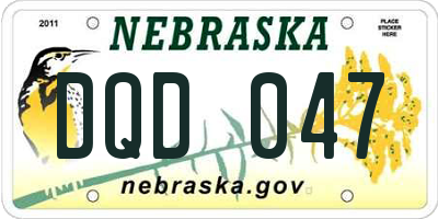 NE license plate DQD047