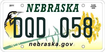 NE license plate DQD058