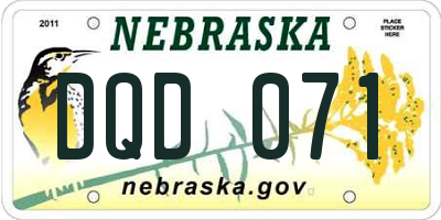 NE license plate DQD071