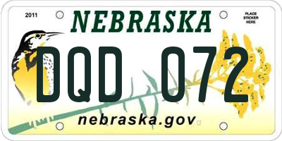NE license plate DQD072