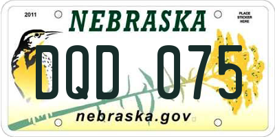 NE license plate DQD075