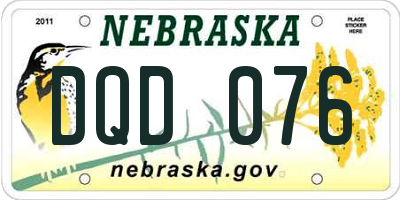 NE license plate DQD076