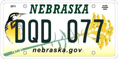 NE license plate DQD077