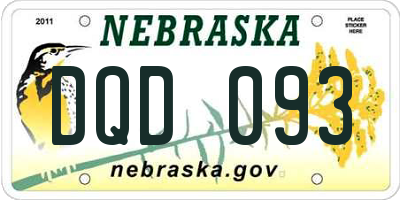 NE license plate DQD093