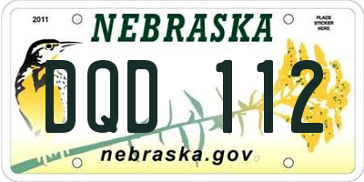 NE license plate DQD112