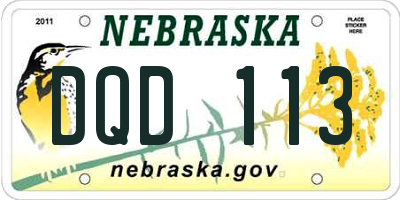 NE license plate DQD113