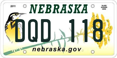NE license plate DQD118
