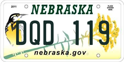 NE license plate DQD119