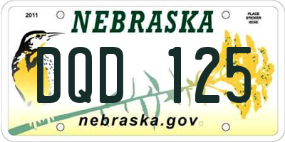 NE license plate DQD125