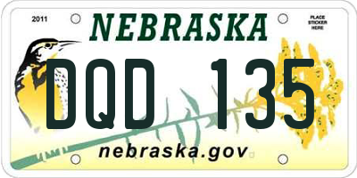 NE license plate DQD135