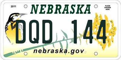 NE license plate DQD144