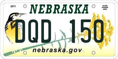 NE license plate DQD150