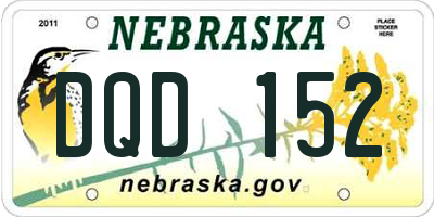 NE license plate DQD152