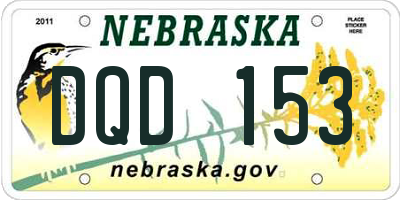 NE license plate DQD153