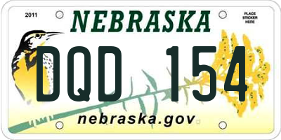 NE license plate DQD154