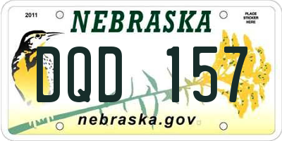 NE license plate DQD157