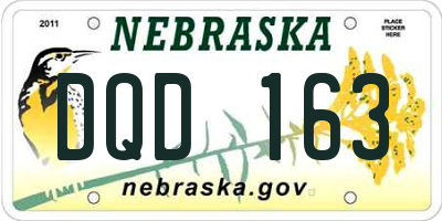 NE license plate DQD163