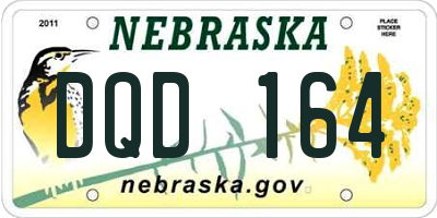 NE license plate DQD164