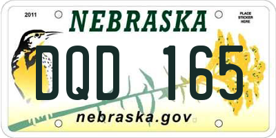 NE license plate DQD165