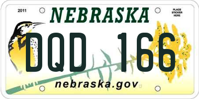 NE license plate DQD166