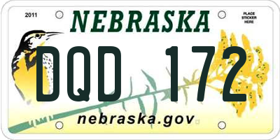 NE license plate DQD172