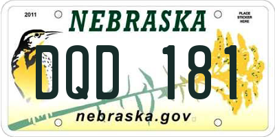 NE license plate DQD181