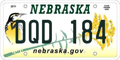 NE license plate DQD184