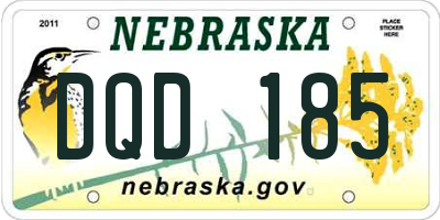 NE license plate DQD185