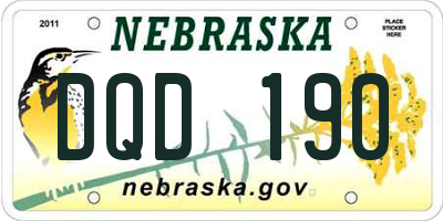 NE license plate DQD190