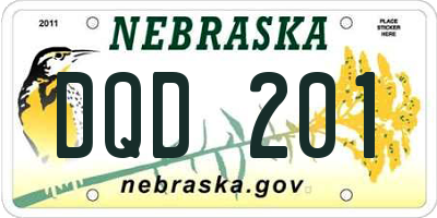 NE license plate DQD201