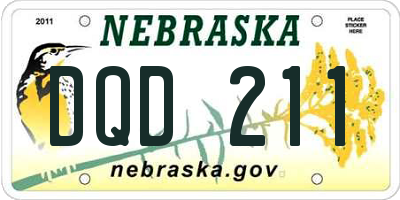NE license plate DQD211