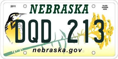 NE license plate DQD213