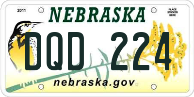 NE license plate DQD224