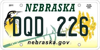 NE license plate DQD226