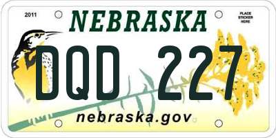 NE license plate DQD227