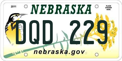 NE license plate DQD229