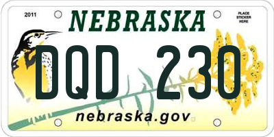 NE license plate DQD230