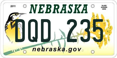 NE license plate DQD235