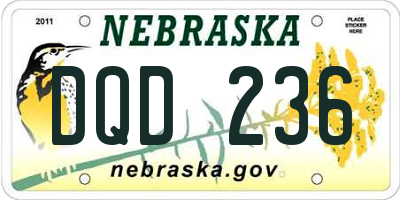 NE license plate DQD236