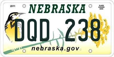 NE license plate DQD238